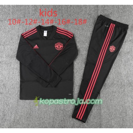 Manchester United Barn Tränings Sweatshirtställ Svart 2018/19